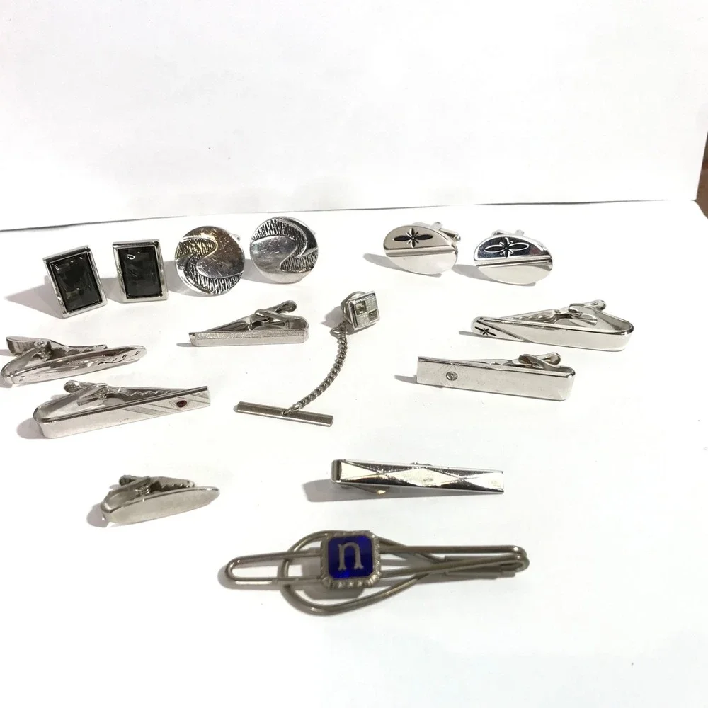 Vintage Mix Lot of Designers Men's Jewelry Cufflinks/ Tie Bars/ Tie Tacks/ Pins